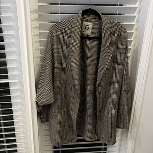 Urban Outfitters Brown and White Houndstooth Jacket